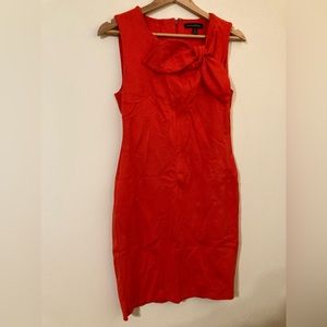 Red Sleeveless Petite Dress with Bow